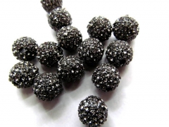 20pcs 14mm micro pave bling disco ball round spacer bead Round Hematite Gunmetal Antique Silver Go