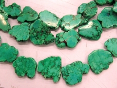 25-40mm full strand turquoise gemstone Freeform slab blue green black jet Pendant bead