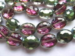 high quality 2strands 10-25mm Crystal like charm jewelry egg oval Faceted Ocean blue green red ruby 