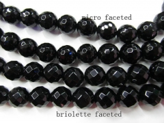 AA grade 4 6 8 10 12 14 16mm full strand Natural Brazil Agate Gem Round Ball faceted Black Jet loose bead