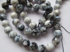 2strands 8-14mm Gorgeous Natural grey gray black Frosted Agate Gemstone Matte Round Loose Beads Mult