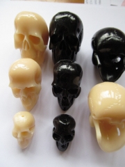 40-50mm full strand Acrylic pendant resin plastic beads skull skeleton carved ivory white black jewelry bead