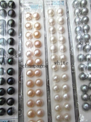 half hole-- 120-24pcs 4-14mm genuine Pearl Gergous Round Ball white dark black grey gray peach red mixed jewelry beads