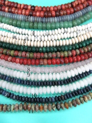 10strands 4-10mm Assortment genuine stone beads rondelle round rice abacus rice tube coin cube loose