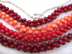 5strands 6-10mm Coral beads colum drum red white oranger pink mixed Necklace Gemstone Loose Beads