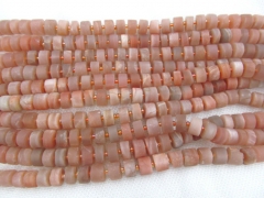 2strands 6 8 10mm gorgeous sunstone stone heishi rondelel matte beads oranger grey gray sunstone necklace