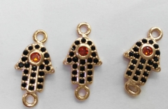 Assorted CZ Micro Pave Diamond paved spacer beads Jewelry findings Micro Pave Brass hamsan Connector