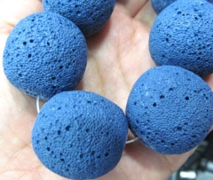 wholesale 5strands 8 10 12 14 16 20mm Lava Volcanic Gem Round Ball sapphire blue assortment jewelry 