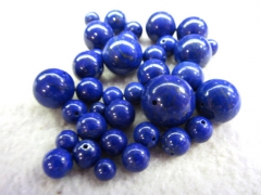 AA grade 6pcs 4 5 6 8 10 12mm natural lapis Lazulie Gemstone cabochon round blue gold jewelry beads