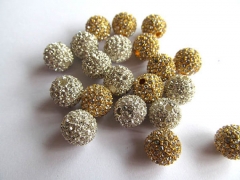 Sales-- 20pcs 6 8 10 12 14mm Vintage Rhinestone Brass Crystal Connector ,Round Ball Hematite Gunmeta