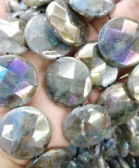 AB Mystic Genuine Labradorite gemstone 10-30mm full strand round disc square box faceted jewelry bea