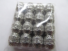 AAA GRADE 12pcs 10x14 12x16mm Micro Pave cubic zirconia beads Rice Barrel Drum silver gold gunmetal rose gold charm connector