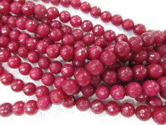 25%off-- 2strands 6 8 10 12mm Gorgous Jade Beads Round Ball Faceted rose Cherry Fuchsia Pink Red jade necklace