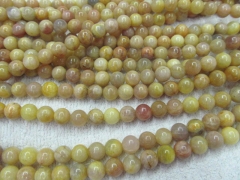 High Quality 2strands 4-16mm Natural jade stone Round Ball lemone yellow jewelry beads