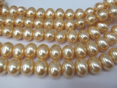 Silver Pearl bead10x14mm full strand freeform egg nugget peach black white pink red chamapange grey 