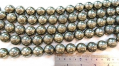 full strand 16" Pyrite bead high quality 2-12mm genuine Raw pyrite crystal round ball polished iron gold py