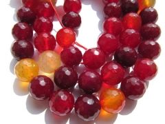 free ship--2strands 8 10 12mm Agate Carnerial gemstone Gem Round Ball cherry pink red faceted evil loose bead