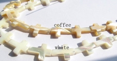 wholesale 5strands 9charm11mm Genuine MOP Shell ,Pearl Shell cross ,cross shell white brown jewelry 