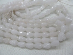 4strands 8x12mm Assortment Jade beads drop teardrop peach white jewelry beads