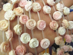 high quality Genuine Pink Queen Conch Shell ,Pearl Shell Rose flower fluorial Hand Carved loose bead