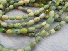 wholesale 2strands 6x12mm Natural chrysoprase gems Rice drum green jewelry beads