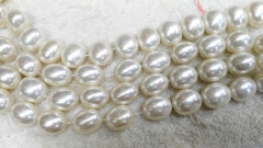 egg side Pearl Gergous 10x14-15x20mm full strand freeform egg nugget peach rainbow black white pink 