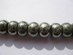 2strands genuine Raw pyrite crystal round ball polished iron gold pyrite beads 3x4 4x6 5x8 6x10mm