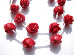 Rose carved bead 100pcs 6-15mm Acrylic Resin Platic rose fluorial carved assortment jewelry beads