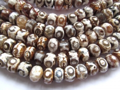 10x14 12x16mm Tibetant Agate Gem Round rondelle abacus Faceted Triangle Eyes Evil brown grey Loose Bead 16inch