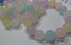 fashion 2strands 6 8 10 12mm Jade Beads Round Ball Blue Clear white Black Cherry Fuchsia Pink Red Gr