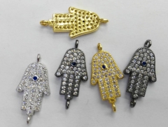 Assorted CZ Micro Pave Diamond paved spacer beads Jewelry findings Micro Pave Brass hamsan Connector beads earrings