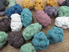 Wholesale 12pcs 25-50mm Lava Volcanic Gem Nuggets Freeform Slab Cream white Dark Green Royal Blue Pi