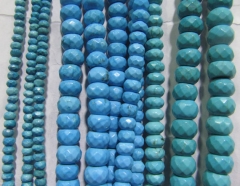 High quality 2strands 3x4 4x6 5x8 8x12mm gorgeous Turquoise stone Rondelle Abacus Faceted Blue Green