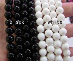 20%off--20strands 8mm  Natural Brazil Agate Gem Round Ball Black Jet white loose