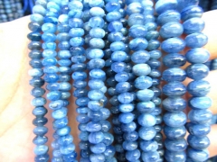 high quality Natural Kyanite Gemstone high quality 3-10mm full strand Round rondelle wheel heishi Blue Loose Bead