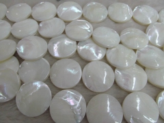 Shell Jewelry 2strands 8-20mm Natural MOP shell bead round disc roundel white brown jewelry beads