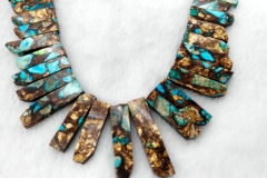 Jasper Ocean Jasper necklace beads Multicolored Impression Jasper stone tooth spikes sharp Rectangle