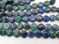 2strands 10-25mm Lapis chrysocolla bead malachite & lapis gemstone round disc roundel loose beads