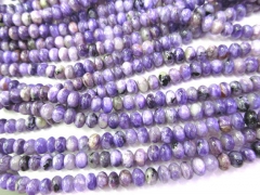 High quality Natural Charoite gemstone Rondelle wheel Abacus purple loose bead 4x6mm full strand