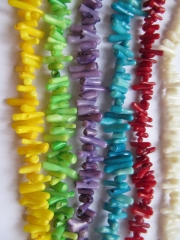 Wholesale 5strands 8-20mm Coral jewelry freeform chips spikes green Red black white purple Bamboo Co