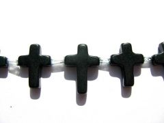 high qulaity 2strands Rainbow Turquoise stone cross pendant black jet assorted wholesale loose beads