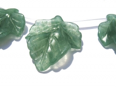 hanamde Genuine green Jade gemstone leaf leaves carved spacer beads jewelry pendant 18-35mm full str