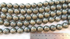 full strand 16" Pyrite bead high quality 2-12mm genuine Raw pyrite crystal round ball polished iron gold py