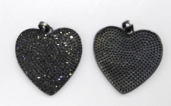 12pcs 28mm CZ Micro Pave Diamond Cubic Zirconia round heart black jet Healing Hand sharp spikes tria