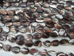 2strands 6-8mm Genuine MOP Shell ,Pearl Shell beads,shell jewelry leaf leaves shell black white bead