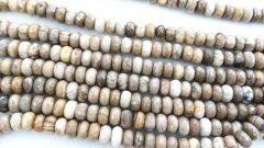 2strands 4-10mm Genuine Brown Lace Ocean Jasper stone Round rondelle abacus faceted grey coffee wood