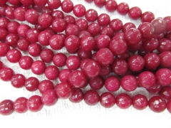 25%off-- 2strands 6 8 10 12mm Gorgous Jade Beads Round Ball Faceted rose Cherry Fuchsia Pink Red jad