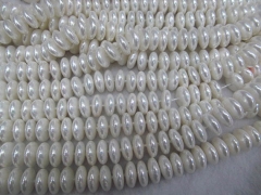 high quality 2strands 4x6 5x8 6x10mm Pearl Gergous rondelle pinwheel white loose bead