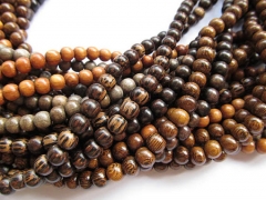 Genuine Wood Bead 5strands 5 6 8 9 10mm round ball brown black pink grey vintange wood bead jewelry