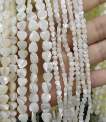 wholesale 2strands 4 6 8 10 12mm Genuine MOP Shell ,Pearl Shell heart star carved shell black white 